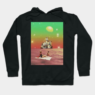 Life On Cloud Nine - Space Collage, Retro Futurism, Sci-Fi Hoodie